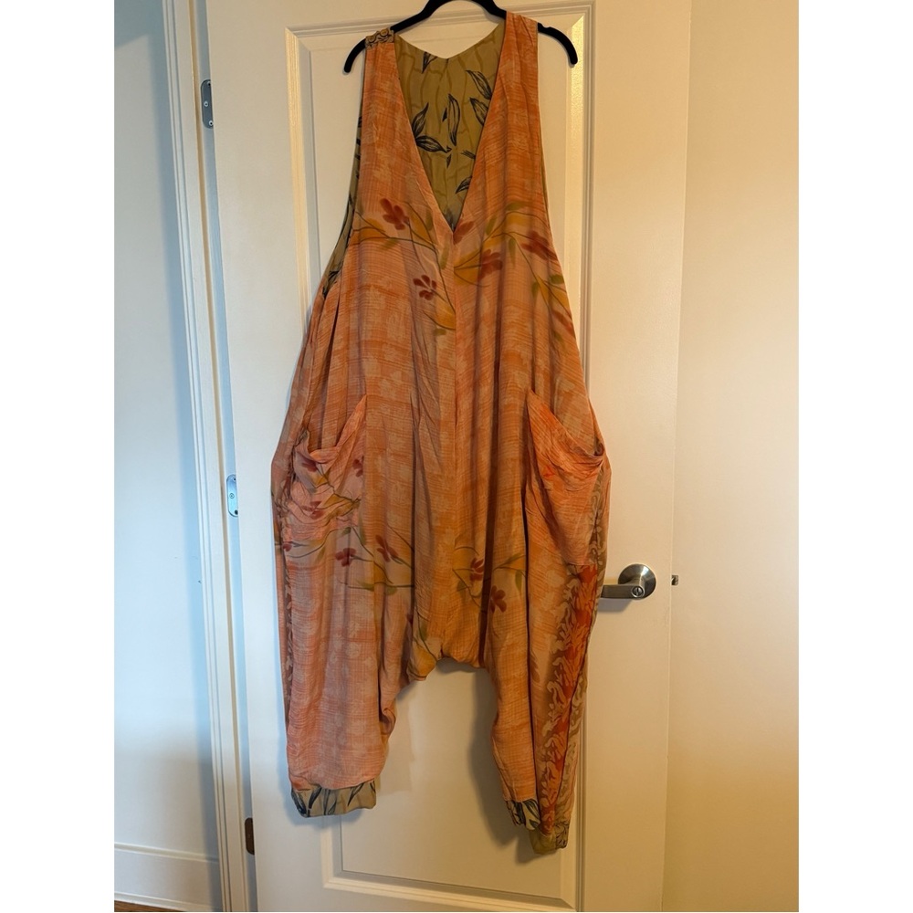 NWT - KanthaBae Silk Floral Reversible Jumpsuit with Pockets